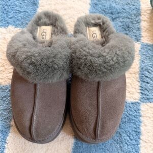 UGG Gray Platform Slippers